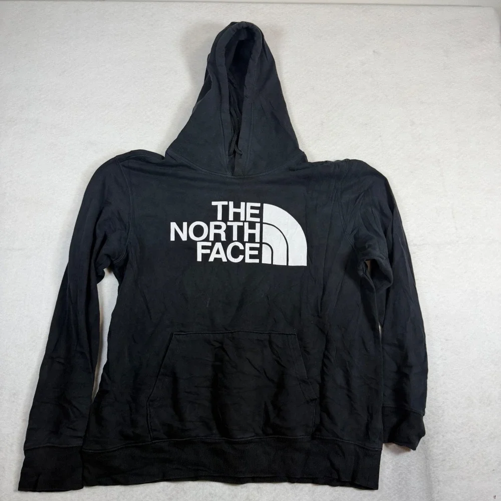 The North Face Mens Black Logo Pullover Hoodie Sweatshirt Large NF0A3FR1